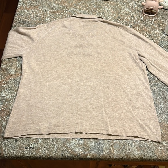 Tasso Elba Spa 100% Merino Wool Pullover Sweater Size L Neutral Tan Minimalist - Picture 6 of 7